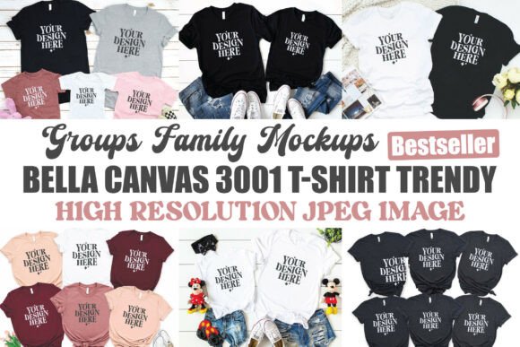 Bella Canvas 3001 Family Mockup Bundle: Graphics & Product Mockups