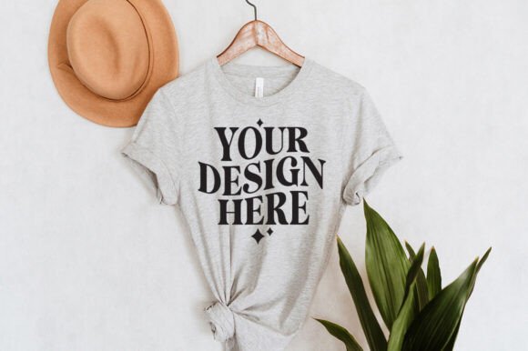 Bella Canvas 3001Athletic Heather Mockup: Graphics for Product Mockups