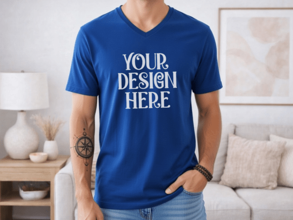 Bella Canvas 3005 Mens V-neck Mockup 12: Graphics & Product Mockups