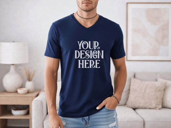 Bella Canvas 3005 V-Neck Mockup: Premium Graphics