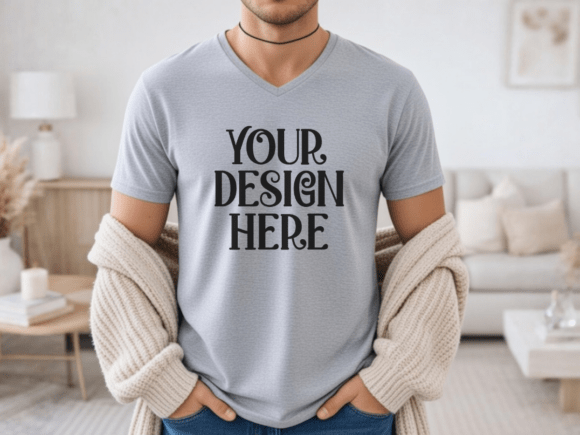 Bella Canvas 3005 V-Neck: Premium Graphics & Mockups