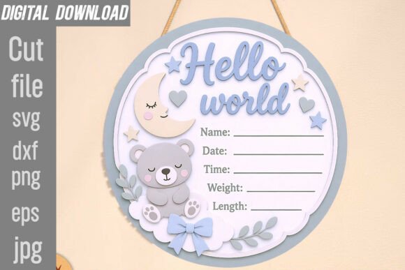 Birth Announcement SVG: Graphics for Print Templates