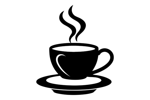 Black Silhouette of a Steaming Coffee: Graphics & Illustrations