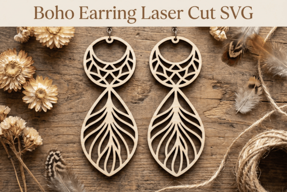Boho Earring Laser Cutting for Handmade Jewelry