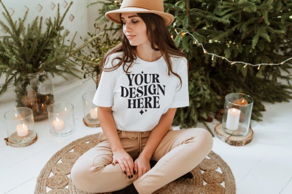 Christmas Bella Canvas 3001 Mockup 6: Graphics for Product Mockups