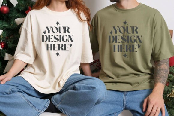Christmas Gildan 5000 Couple Mockup: Essential Graphics