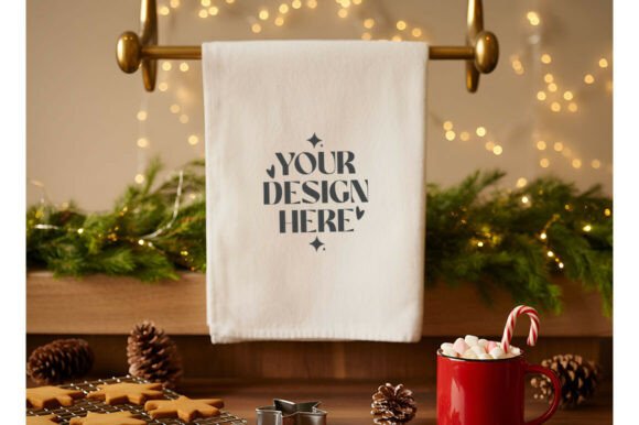 Christmas Kitchen Towel Mockups: Essential Graphics for Product Mockups