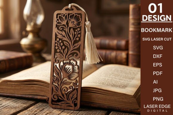 Floral Bookmark Laser Cut SVG for Other Art Amp & Laser Cutting