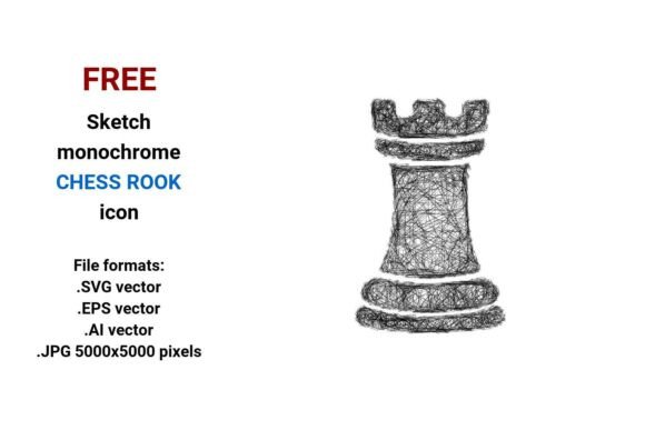 FREE Sketch Chess Rook Icon: Essential Graphics & Freebies