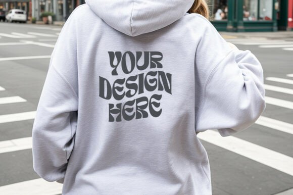Gildan 18500 Ash Hoodie Mockup: Graphics & Product Mockups