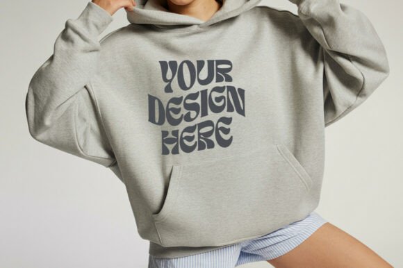 Gildan 18500 Sports Grey Hoodie Mockup: Graphics & Product Mockups