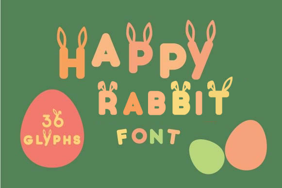 Happy Rabbit Font: A Designer's Take on Easter Embroidery