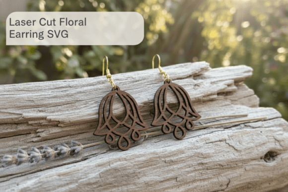 Laser Cut Floral Earring SVG for Crafting