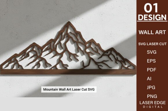 Mountain Wall Art SVG for Laser Cutting & Decor