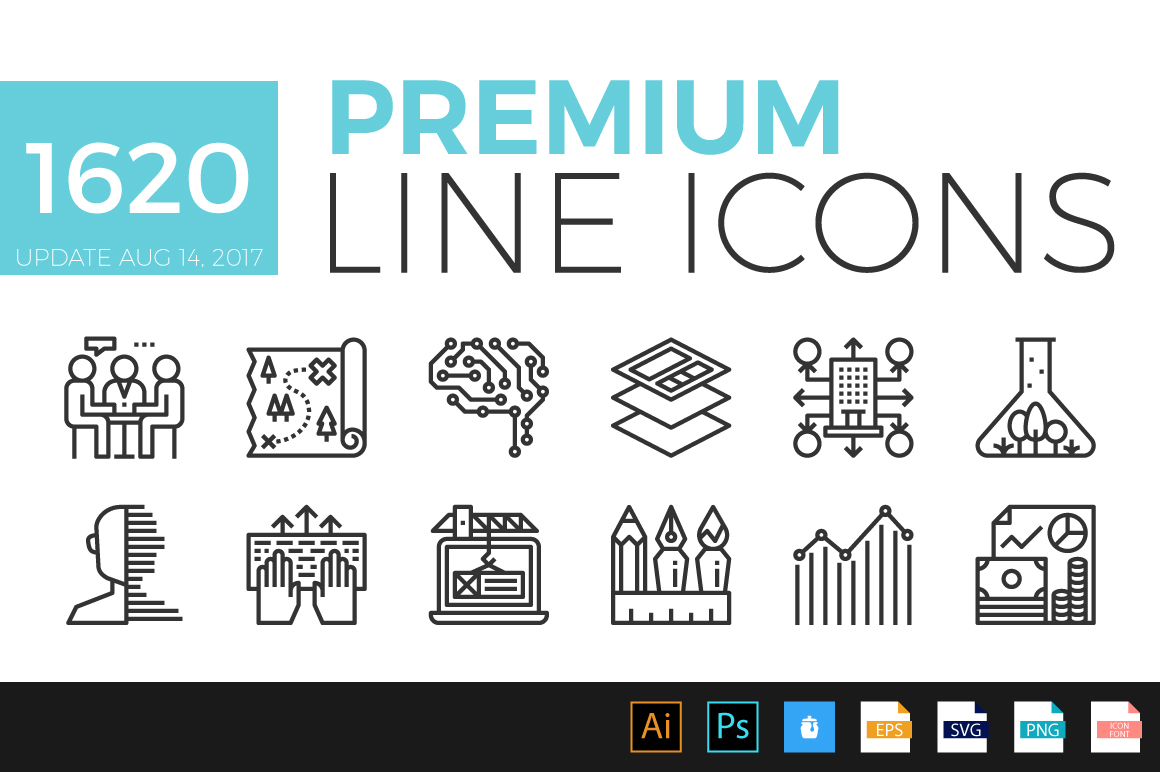 Premium Line Icons: Modern Graphics for Branding