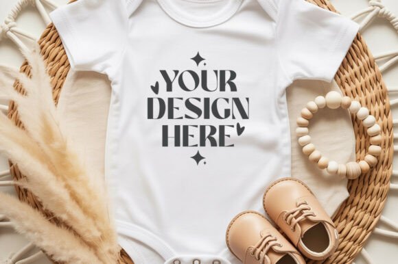Reviewing the White Baby Onesie Mockup for Easter Projects
