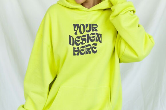 Safety Green Hoodie Mockup: Graphics & Product Mockups
