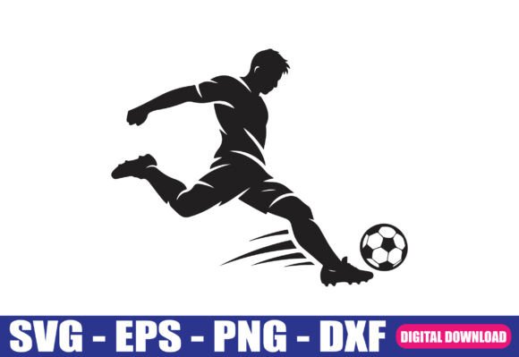 Soccer Player Kick SVG for Crafts and Graphics