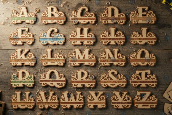 Split Monogram SVGs for Laser Cutting & Other Art Amp
