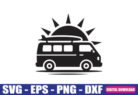 Summer Camper Van SVG for Crafts & Graphics