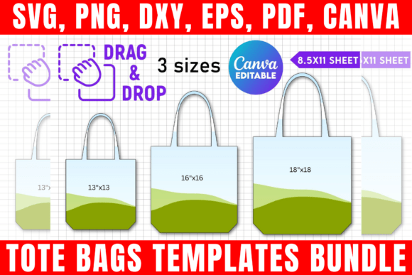 Tote Bags Canva Templates: Graphics & Print Templates